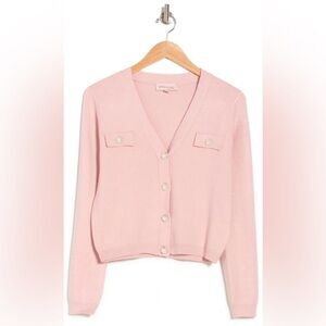 NWOT Philosophy Light Pink Cardigan with Pearl Buttons